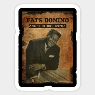 Vintage Old Paper 80s Style  Fats Domino And The Orchestra Sticker